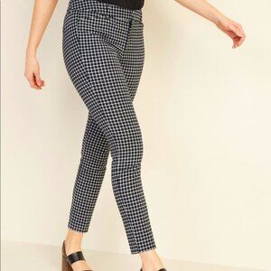 Old Navy Pixie Ankle Black White Plaid Business Casual Trousers P1465
